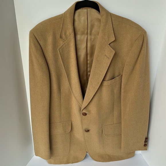 Men’s 100% Camel Hair Vintage Sport Coat Blazer Jacket 42” Chest Made in USA - Picture 12 of 12